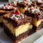 Christmas Brownie Cheesecake Bars