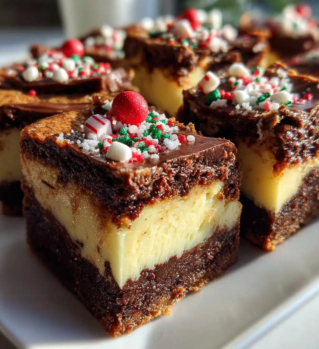 Christmas Brownie Cheesecake Bars