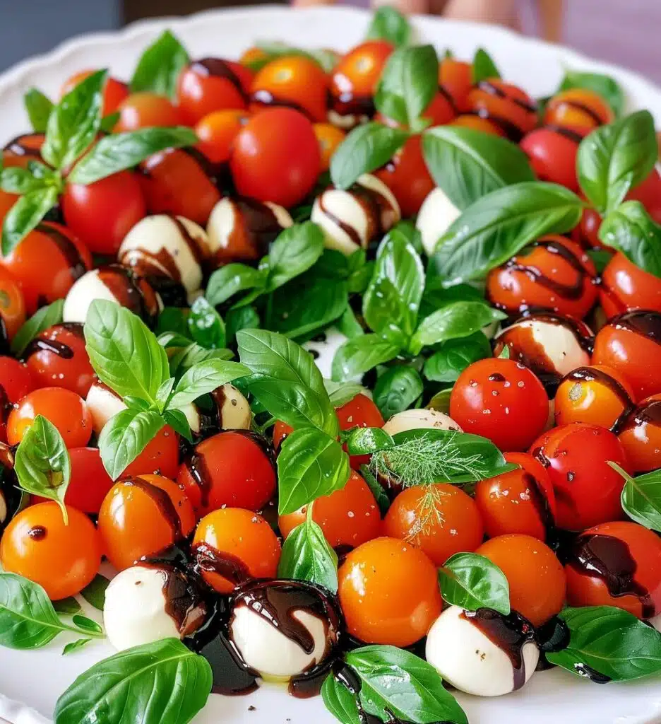 Christmas Caprese Wreath (tomato + mozzarella + basil)
