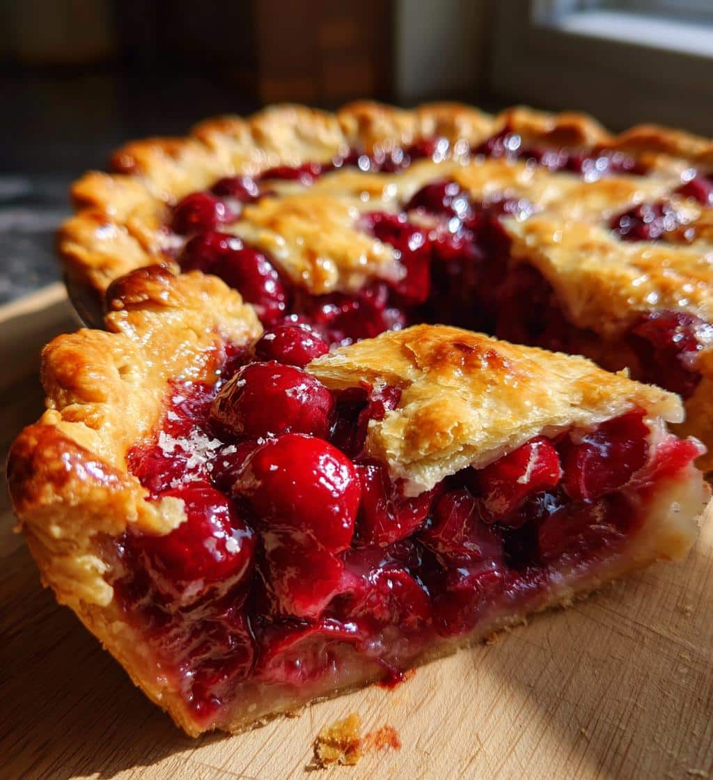 Christmas Cherry Almond Pie - detail 1