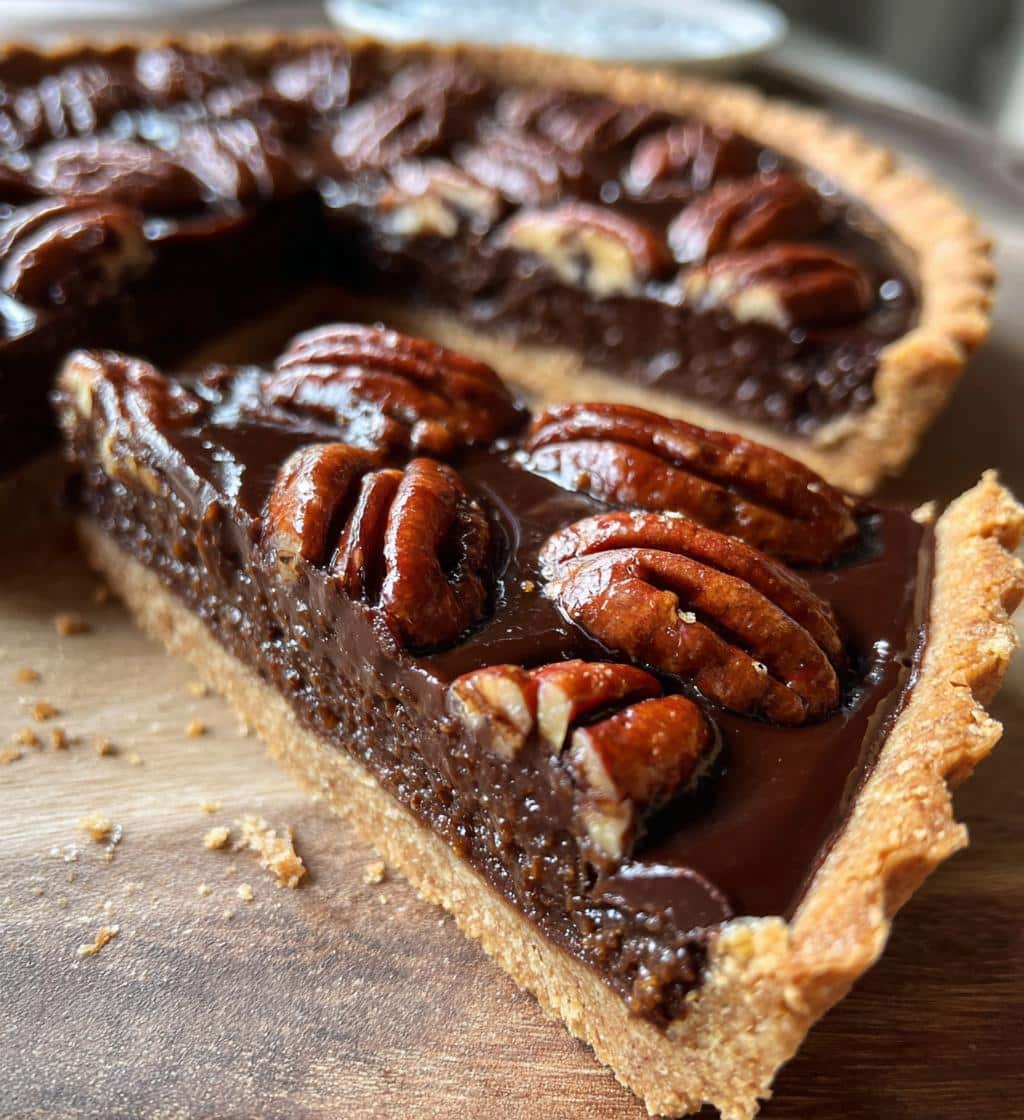 Christmas Chocolate Pecan Tart - detail 1