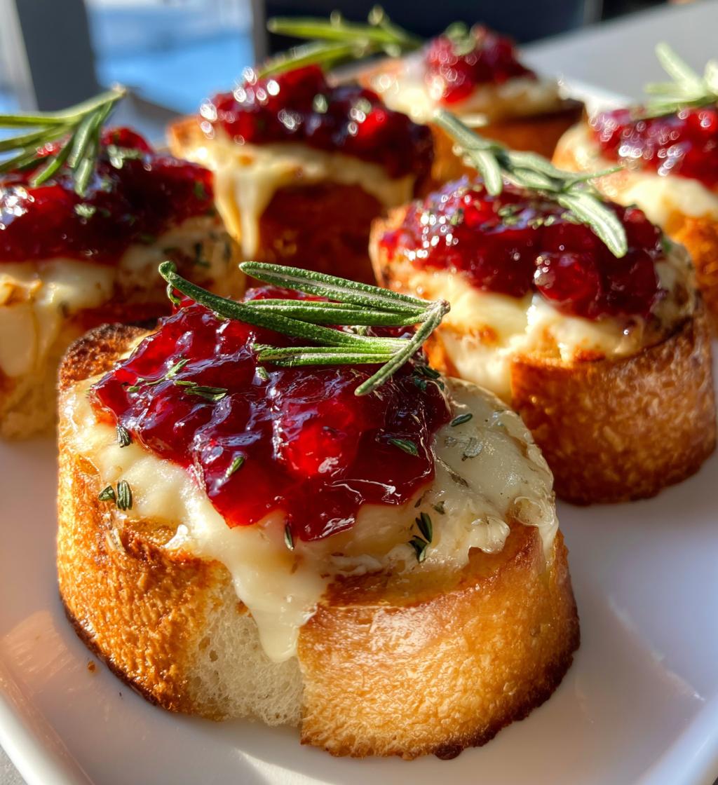 Christmas Crostini with Brie and Cranberry - detail 1
