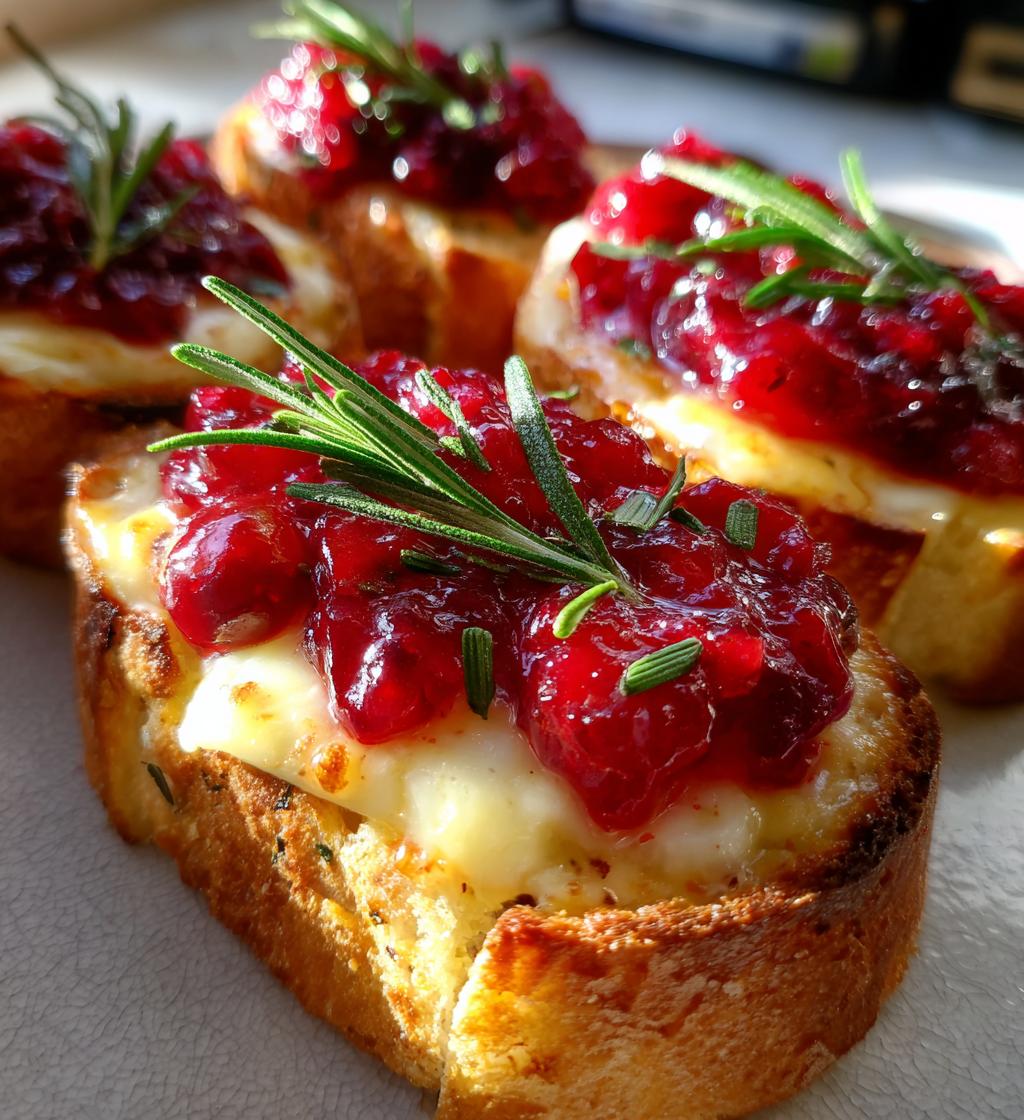 Christmas Crostini with Brie and Cranberry