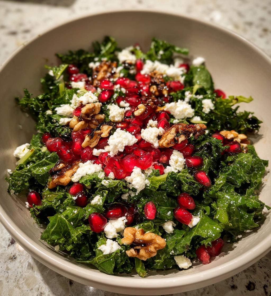 Christmas Kale and Pomegranate Salad - detail 1