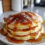 Christmas Pancakes with Maple Syrup