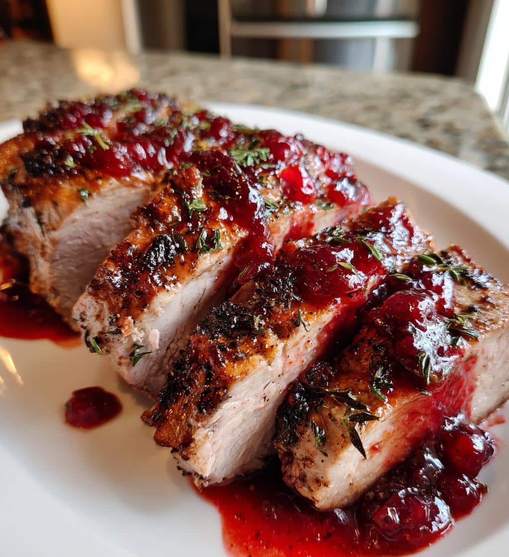 Christmas Pork Loin with Cranberry Sauce