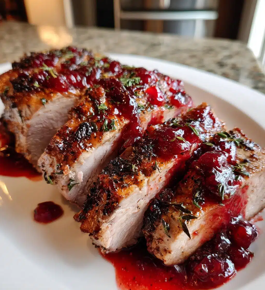 Christmas Pork Loin with Cranberry Sauce