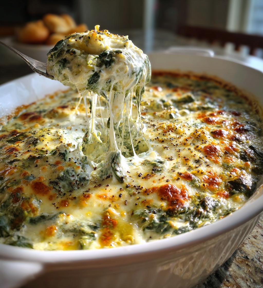 Christmas Spinach Artichoke Dip - detail 1