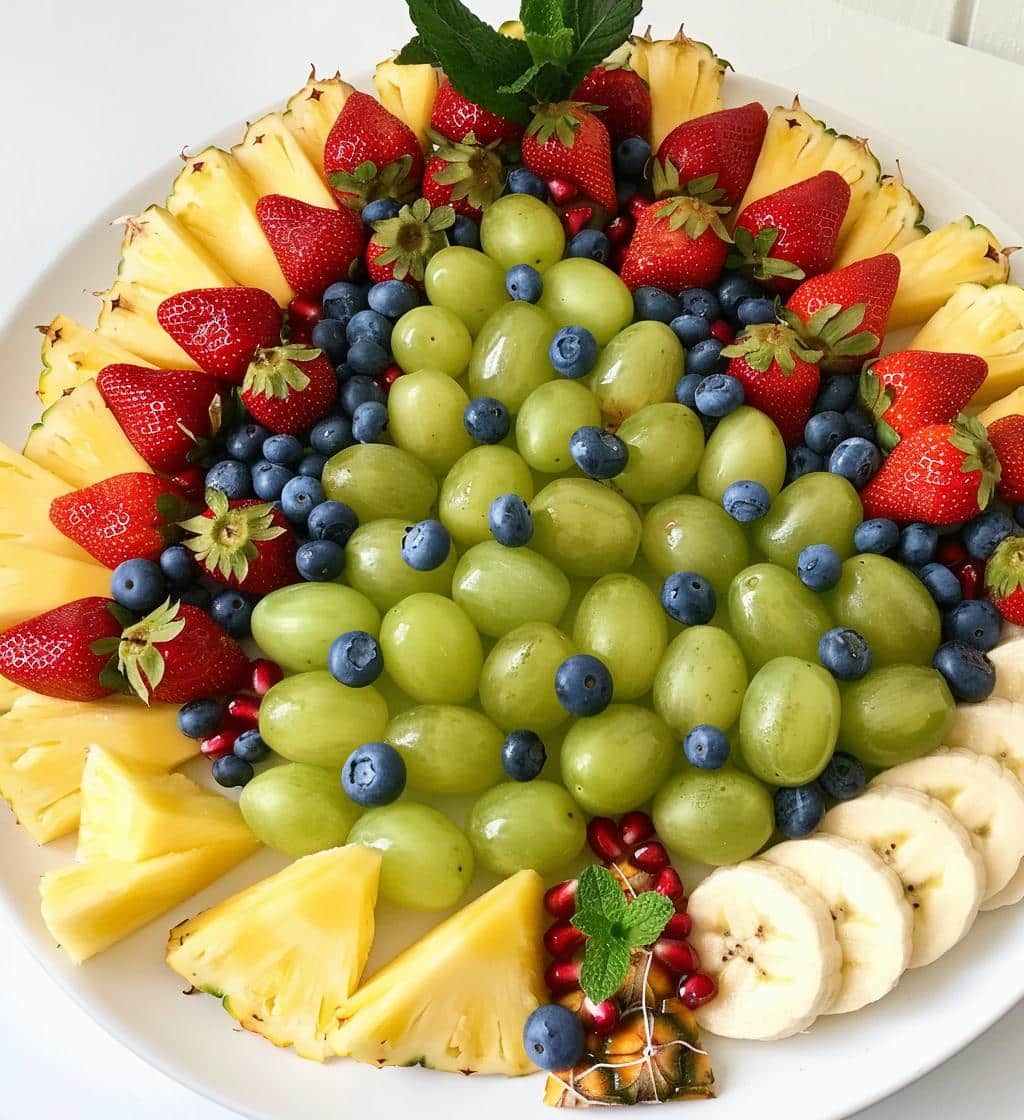 Christmas Tree Fruit Platter (healthy option)