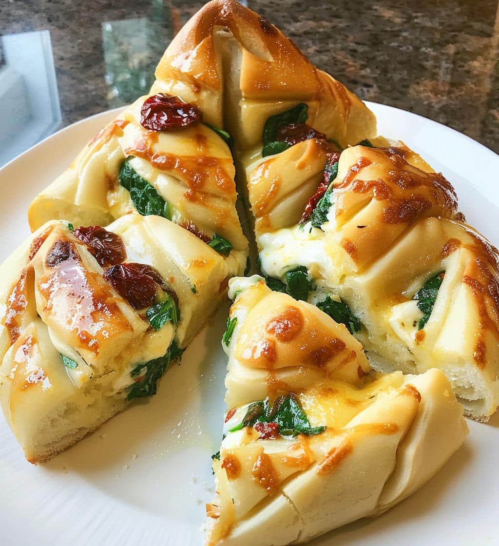 Christmas Tree Stuffed Bread - detail 1