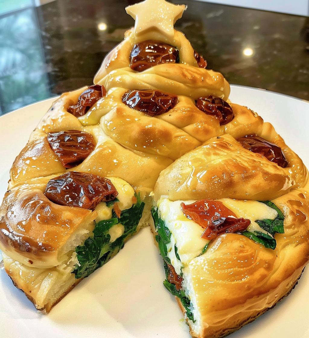 Christmas Tree Stuffed Bread