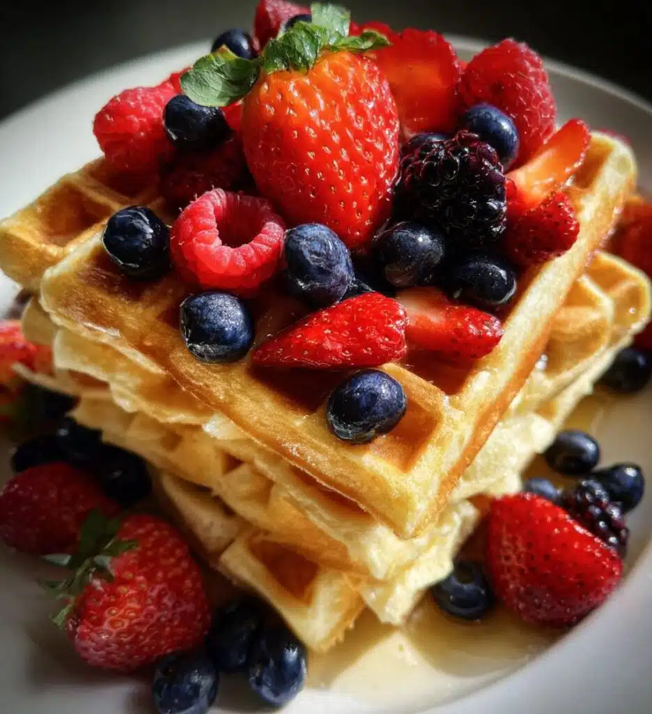 Christmas Waffles with Berries