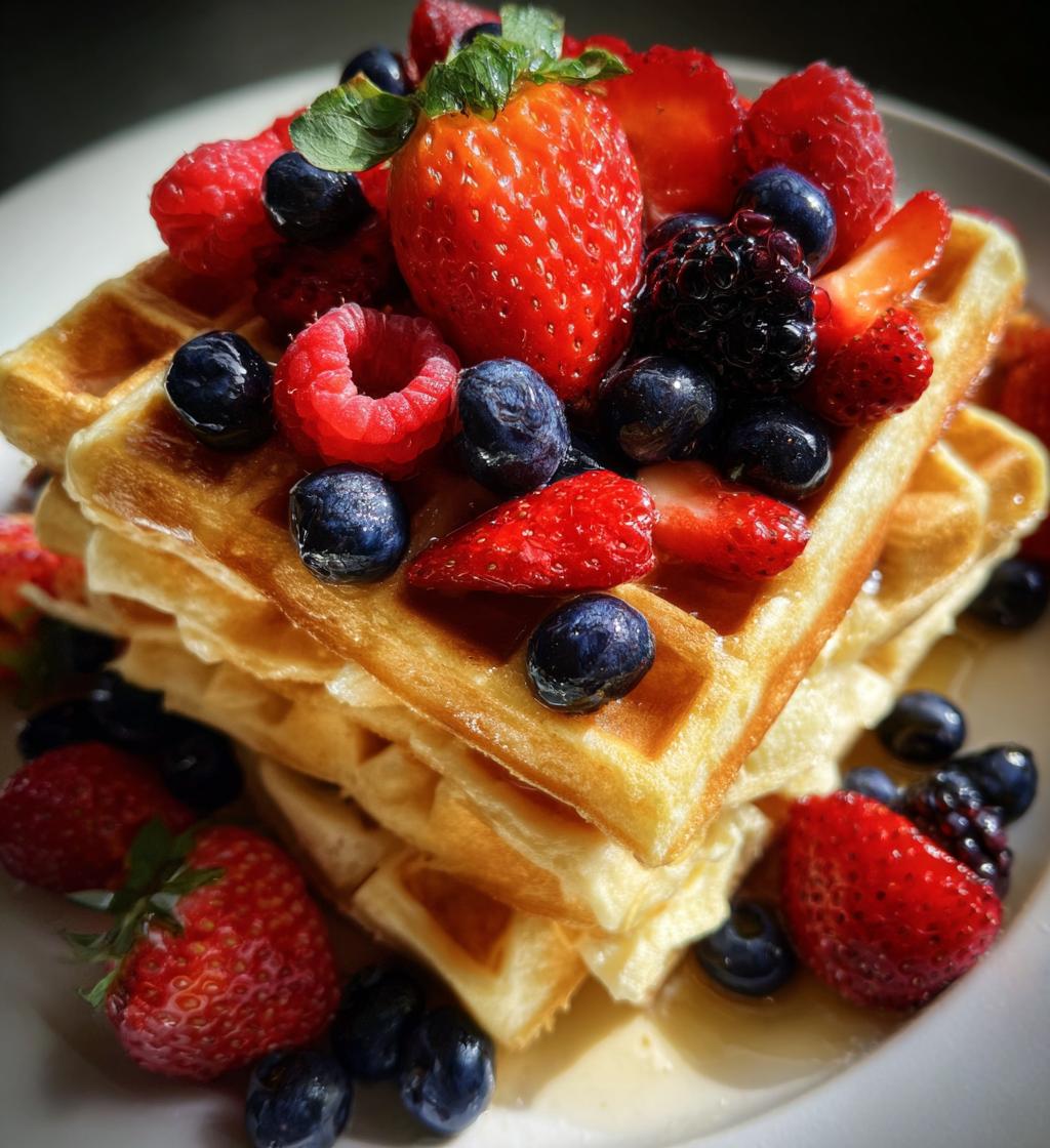 Christmas Waffles with Berries