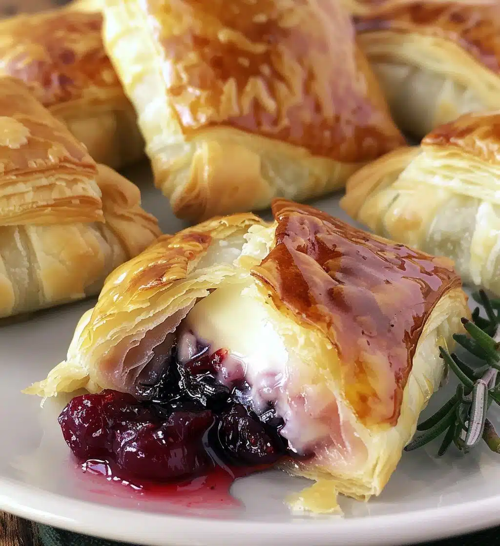 Cranberry Brie Puff Pastry Bites