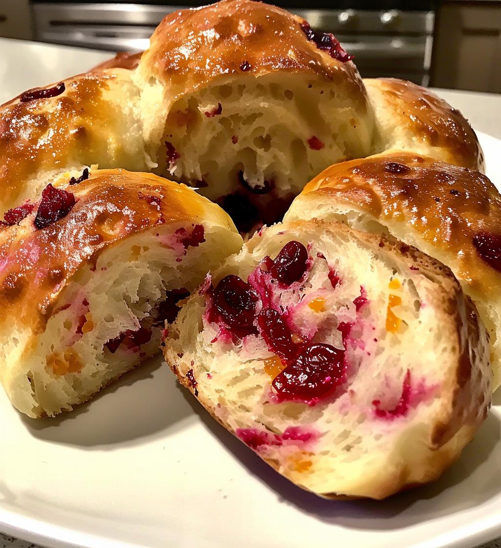 Cranberry Orange Dinner Rolls