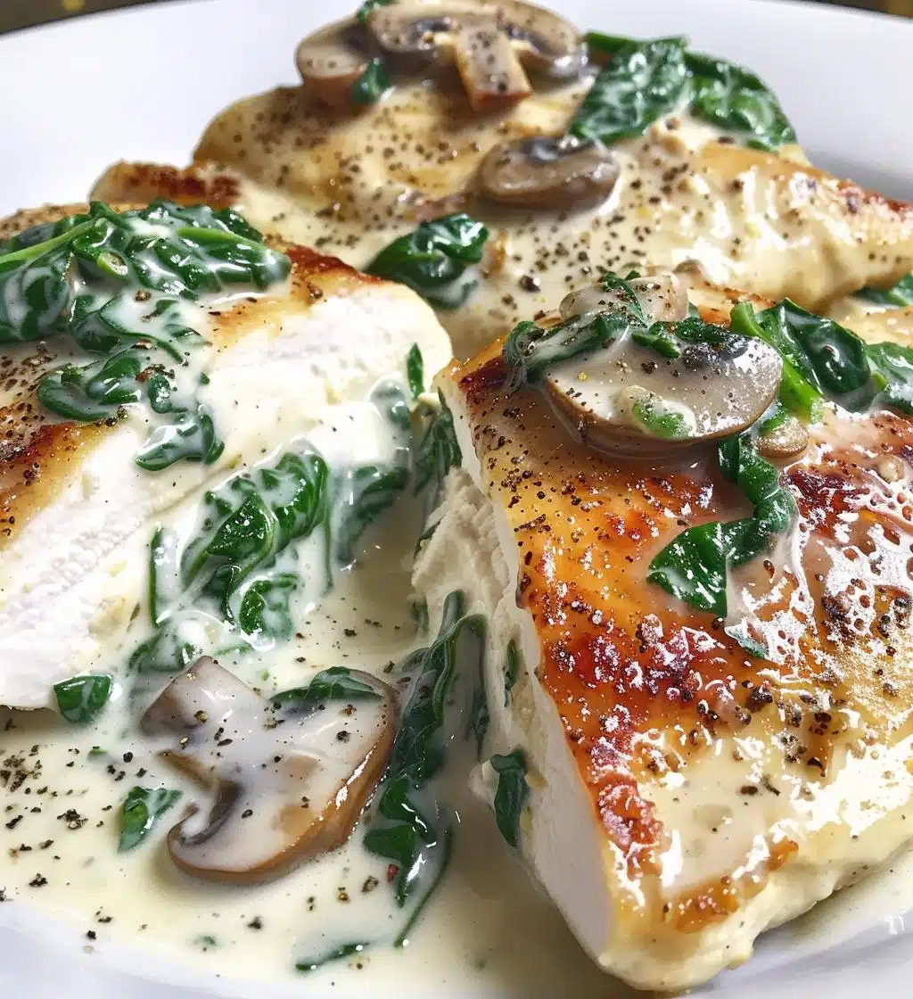 Creamy Spinach & Mushroom Chicken (lightened) - detail 1
