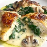 Creamy Spinach & Mushroom Chicken (lightened)
