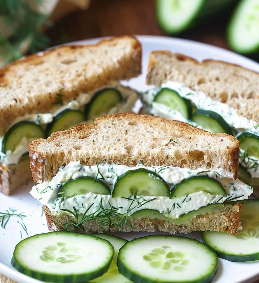 Delicious Cucumber Salad Sandwiches