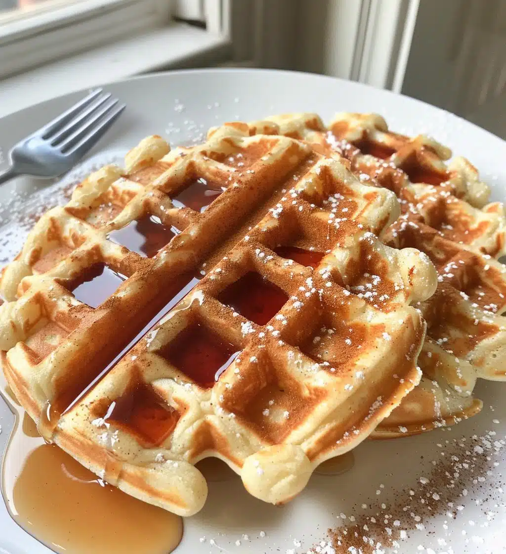 Eggnog Waffles with Maple Syrup - detail 1