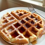 Eggnog Waffles with Maple Syrup