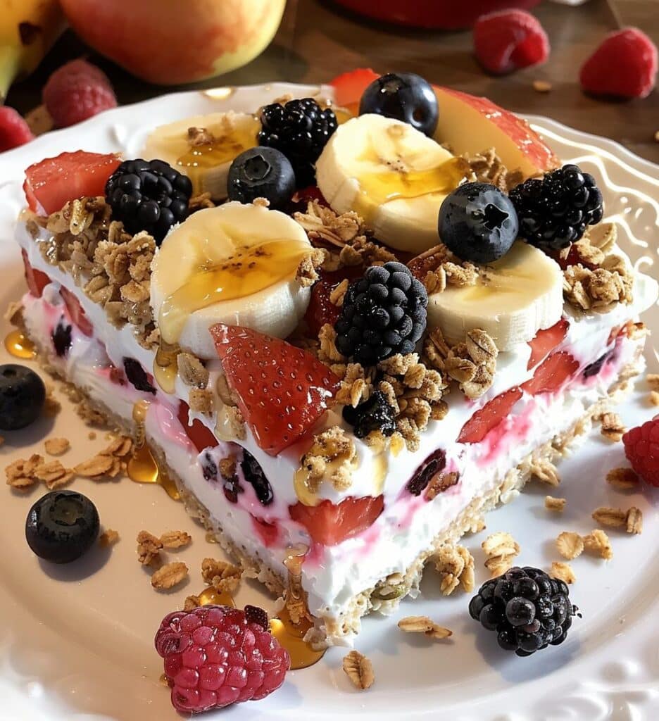 Greek Yogurt Honey Fruit Bake