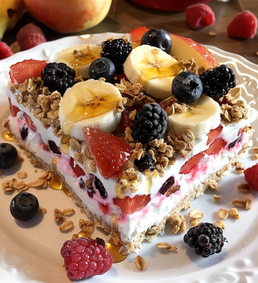 Greek Yogurt Honey Fruit Bake