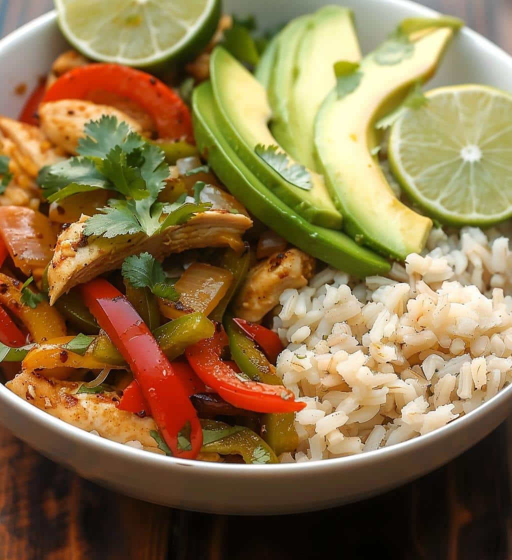 Healthy Chicken Fajita Bowls - detail 1