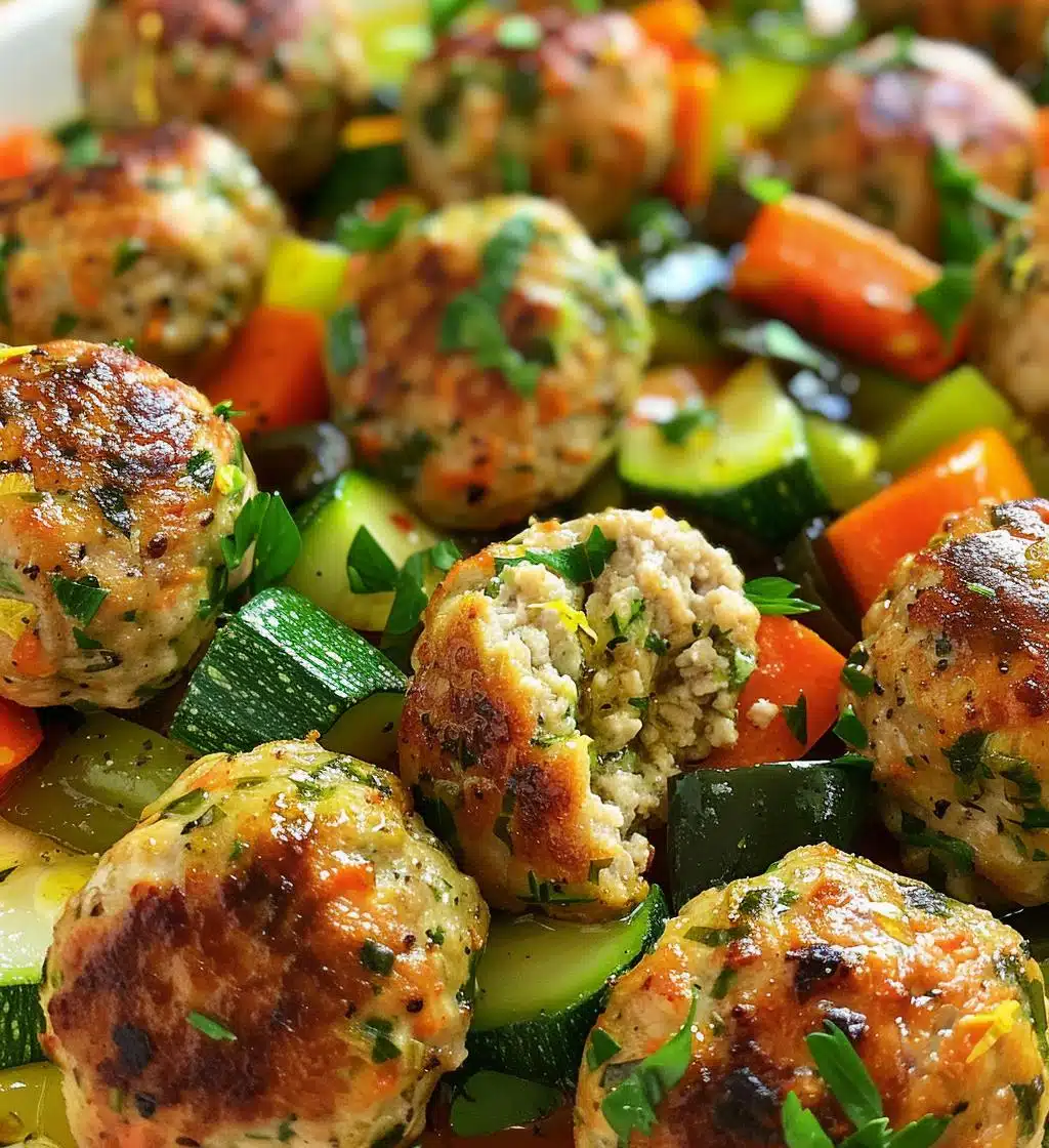 Herb Lemon Turkey Meatballs with Veggies - detail 1