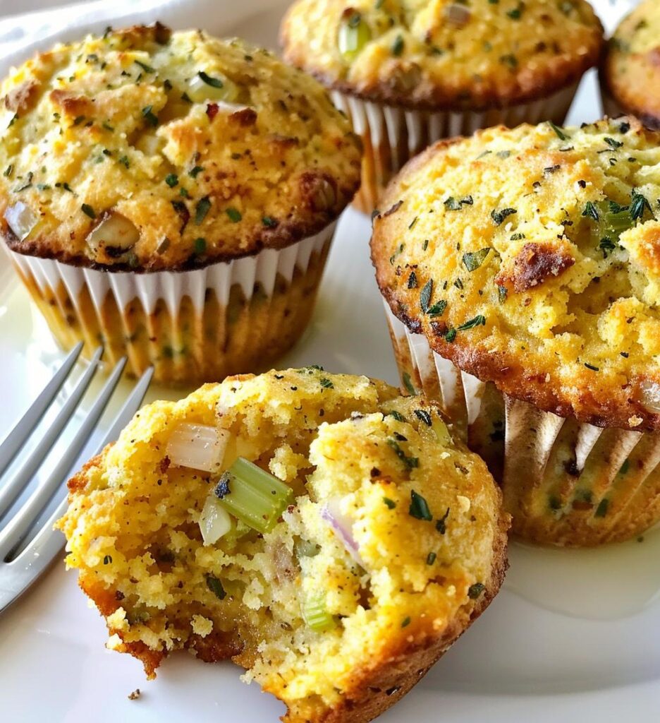 Holiday Cornbread Stuffing Muffins