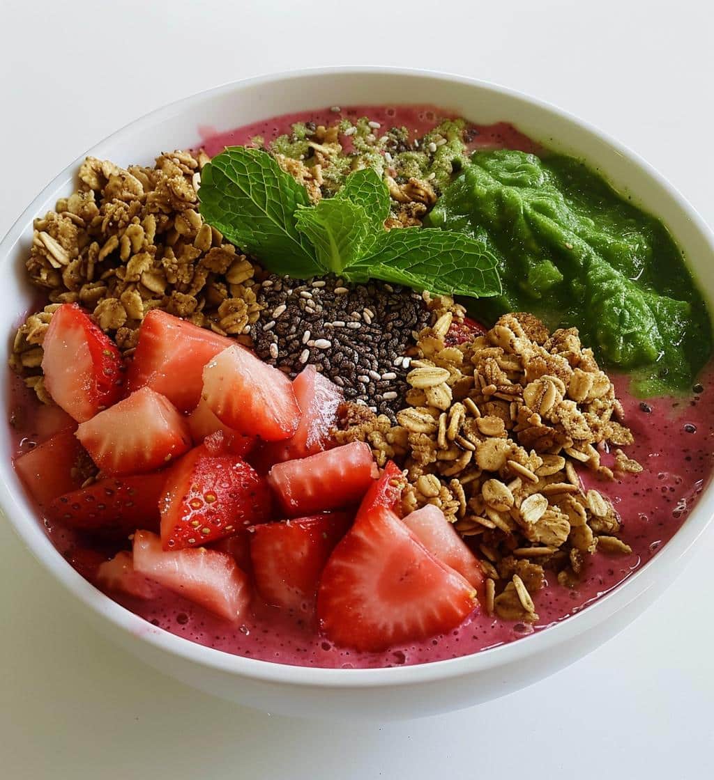Holiday Smoothie Bowl (red + green theme)