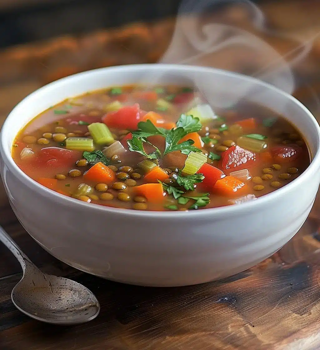 Lentil Vegetable Soup - detail 1