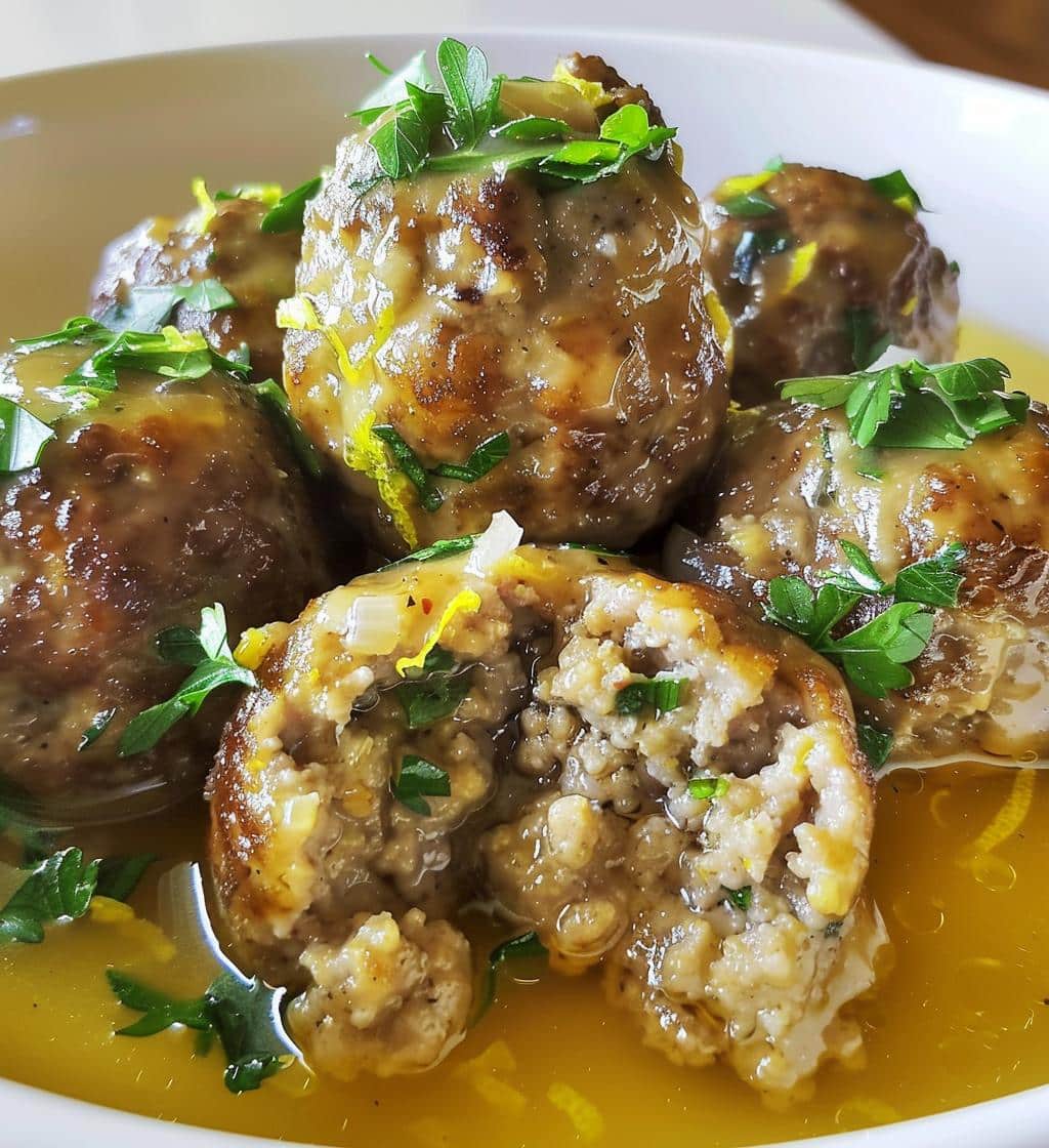Meatballs In Lemon Sauce (Greek Keftedes)