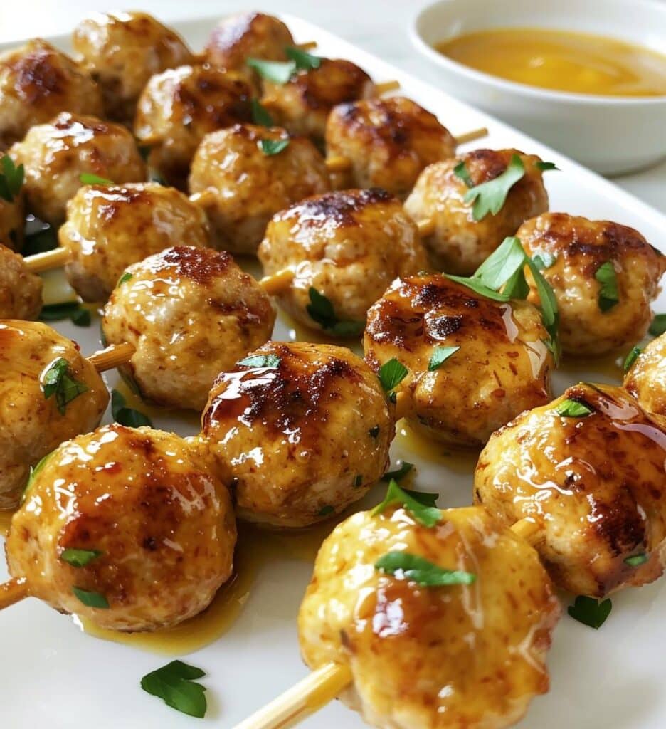 Mini Chicken Meatball Skewers