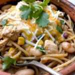 One-Pot White Chicken Chili Pasta