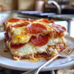 Pepperoni Pizza Breakfast Casserole