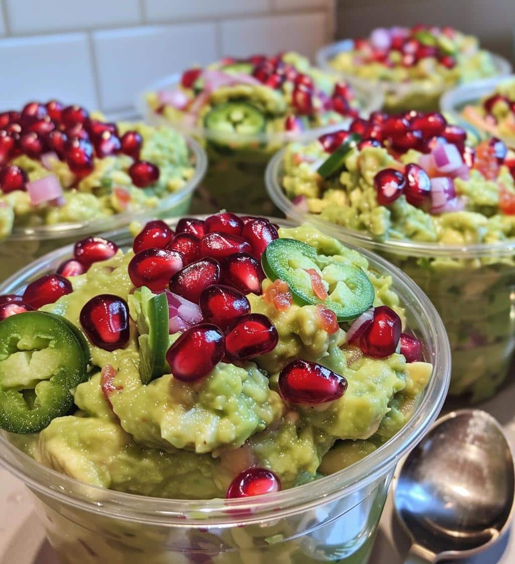 Pomegranate Guacamole Cups