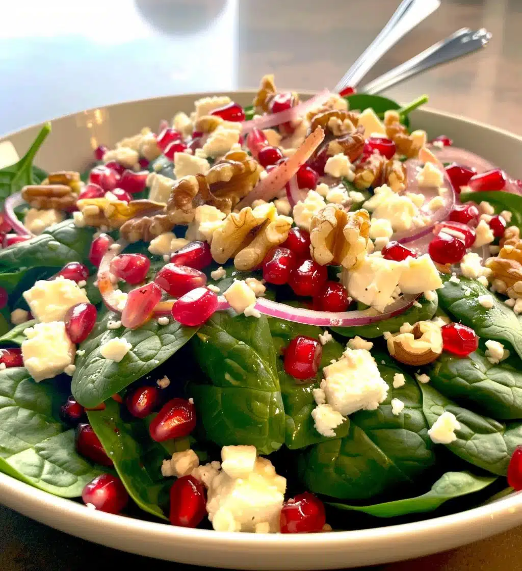 Pomegranate Spinach Salad - detail 1