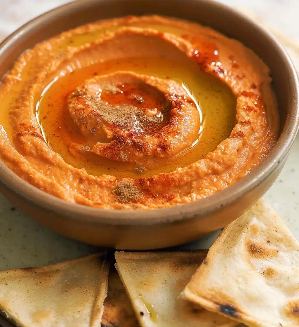 Roasted Red Pepper Hummus - detail 1