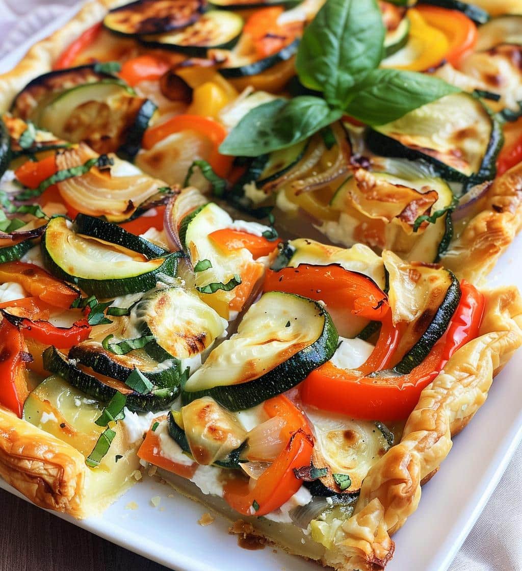 Roasted Veggie Tart Squares