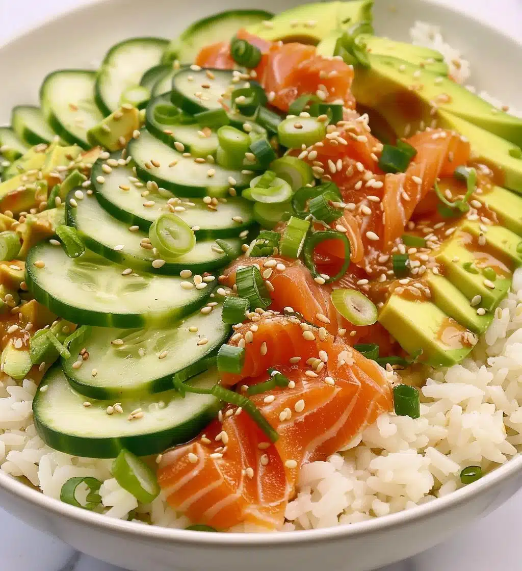 Salmon Bowls with Avocado & Cucumber - detail 1