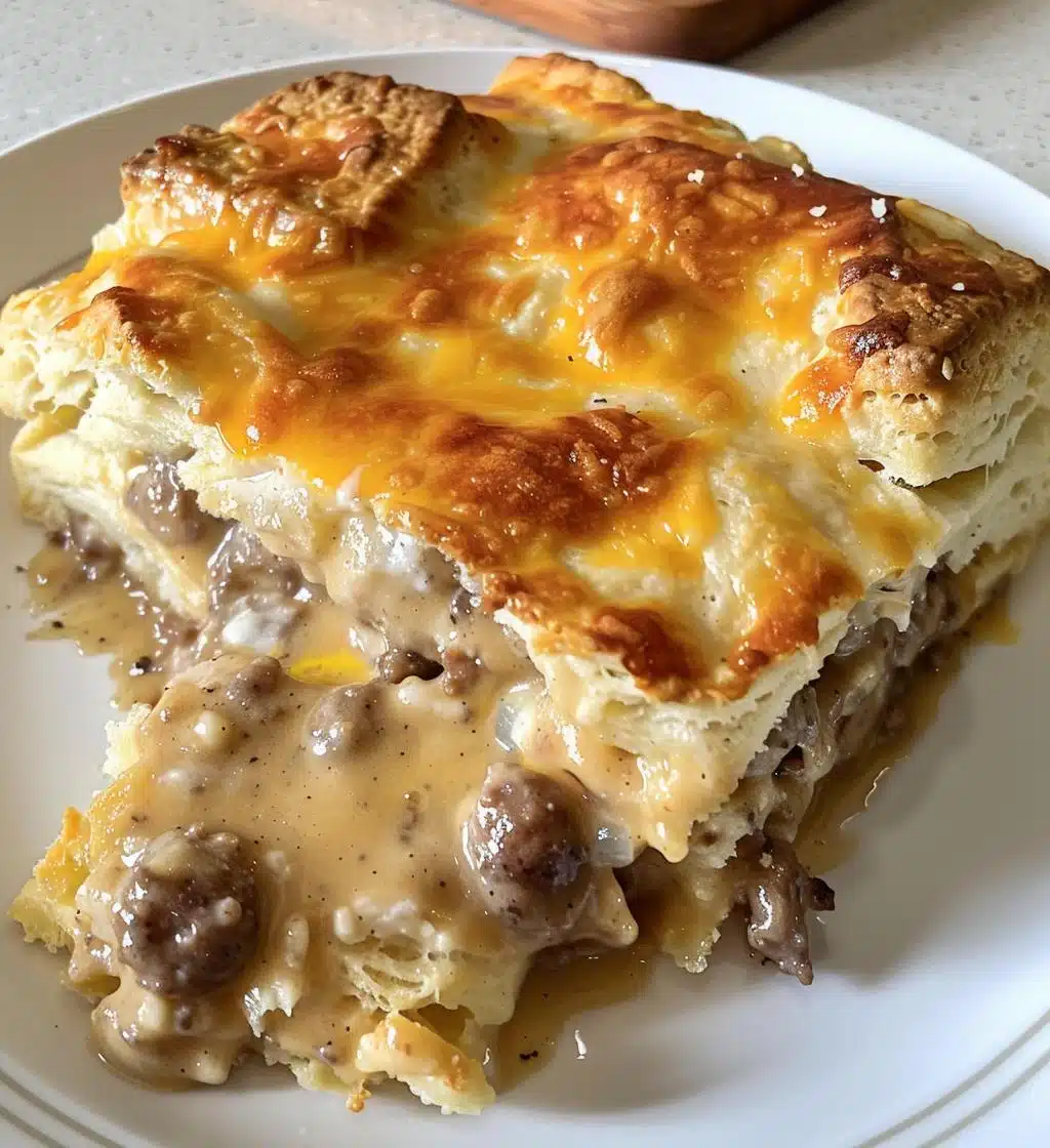 Sausage Gravy & Biscuits Casserole (or sausage-free) - detail 1