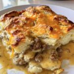 Sausage Gravy & Biscuits Casserole (or sausage-free)
