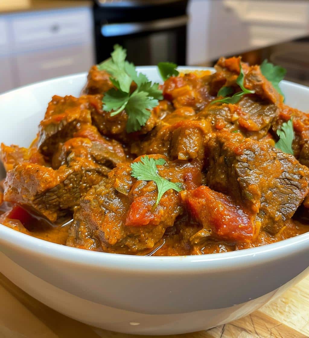 Slow Cooker Beef Vindaloo (mild version)