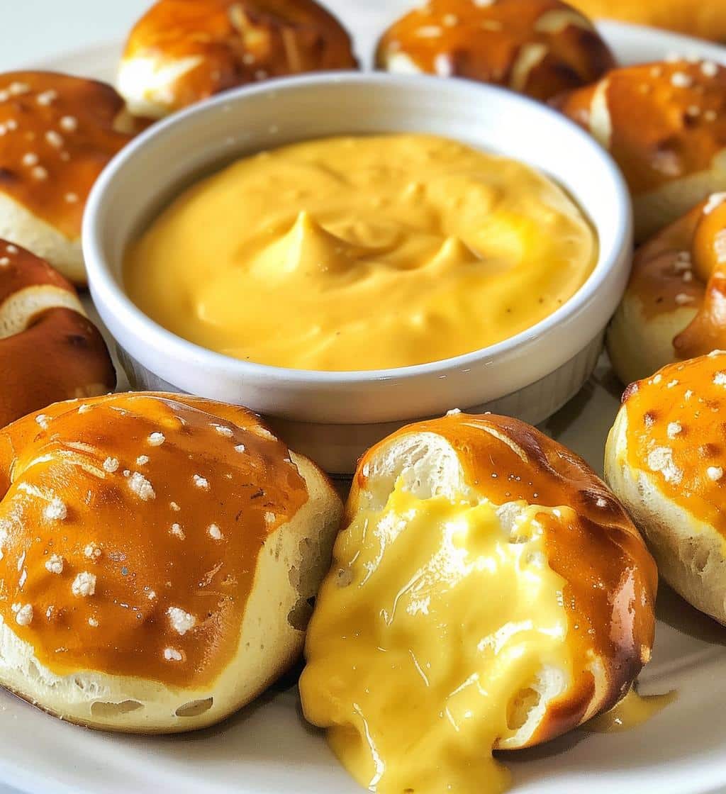 Soft Pretzel Bites with Cheese Dip