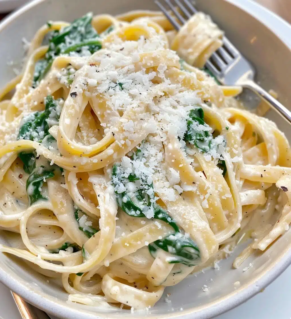Spinach Alfredo Pasta - detail 1