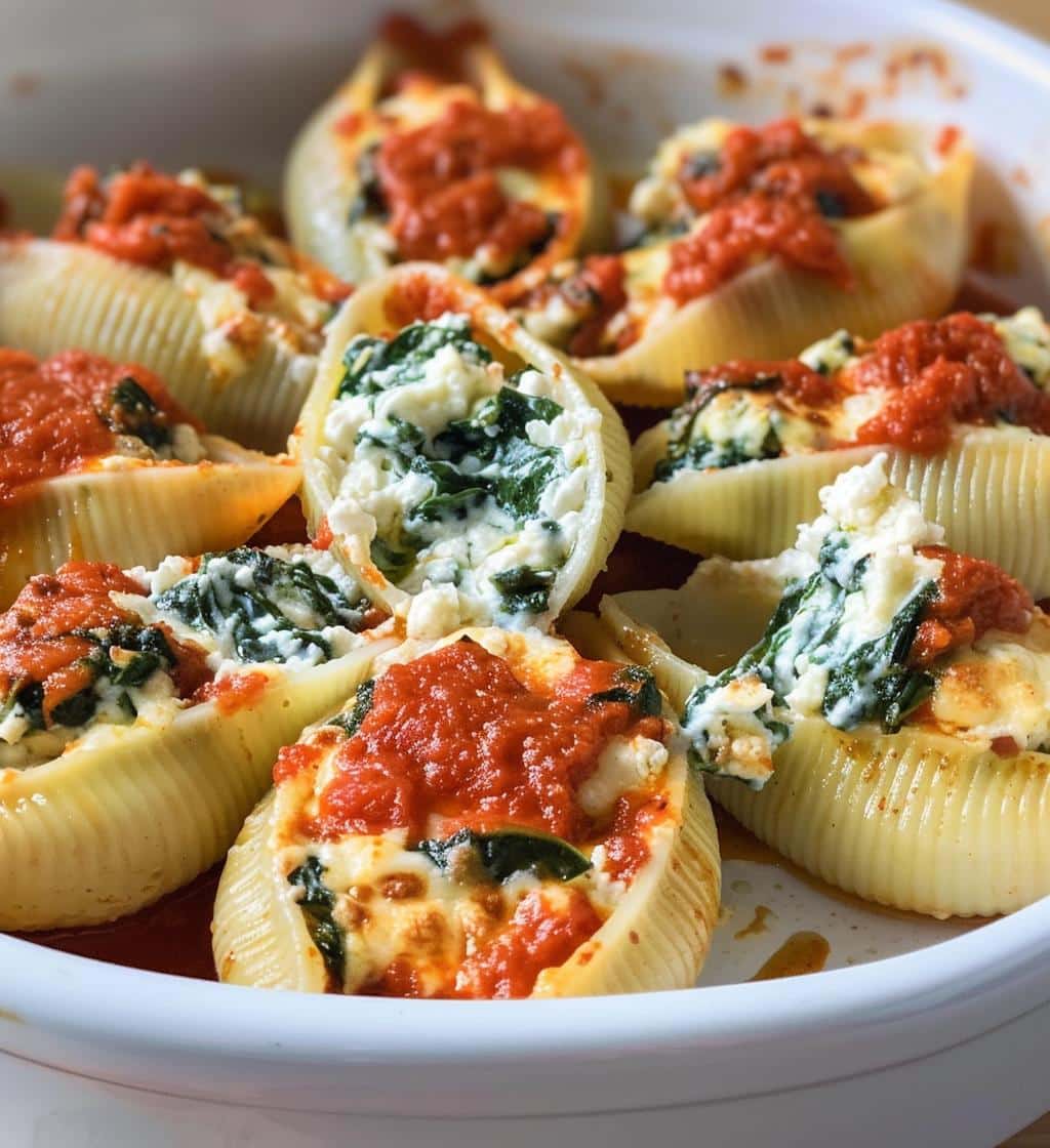 Spinach & Cheese Stuffed Shells (side portion) - detail 1