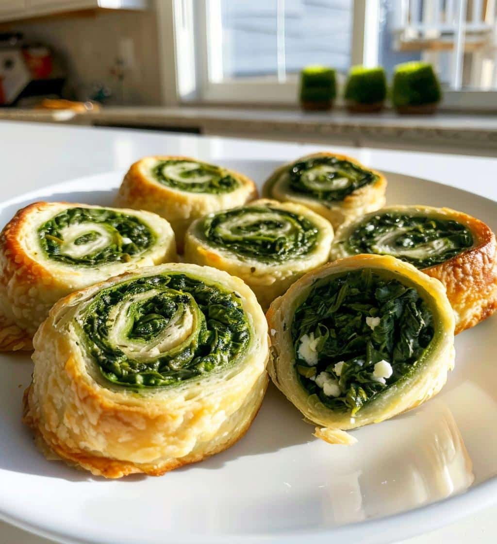 Spinach & Feta Christmas Pinwheels - detail 1