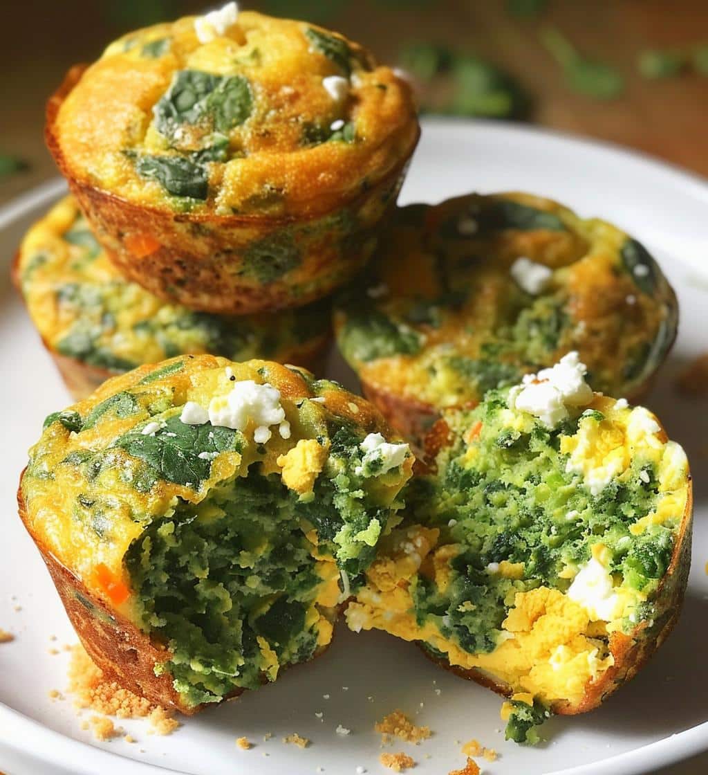 Spinach Feta Egg Muffins - detail 1