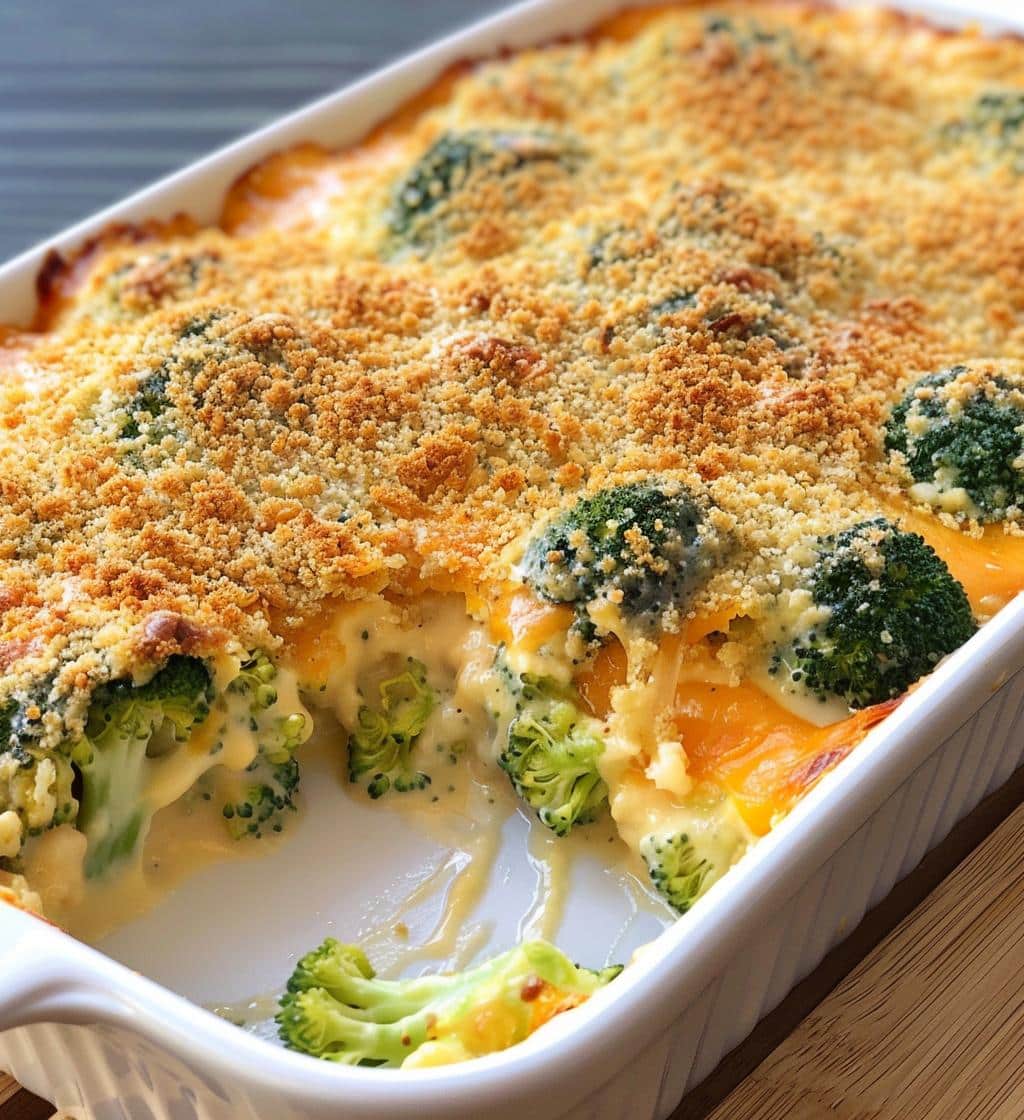 Three-Cheese Broccoli Bake