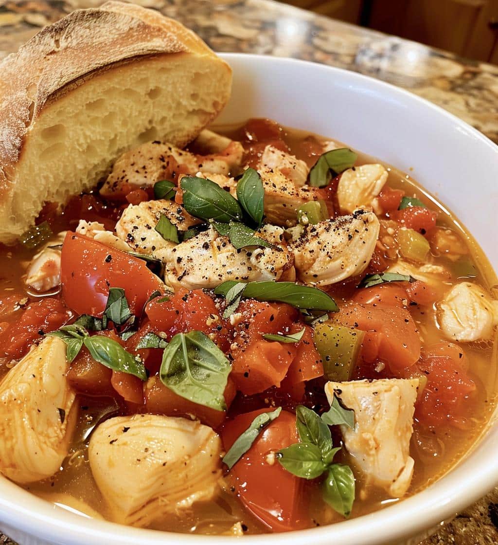 Tomato Basil Chicken Stew (light)